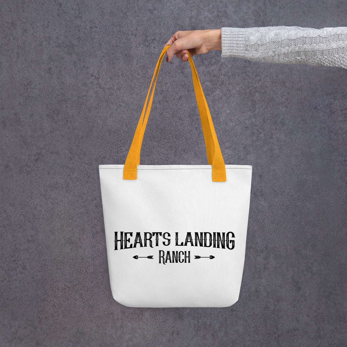 Hearts Landing Ranch Tote bag with colorful handles