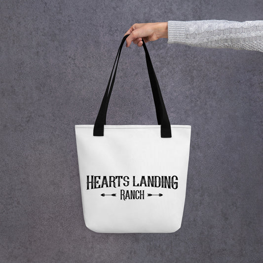 Hearts Landing Ranch Tote bag with colorful handles